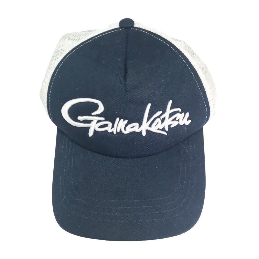 Gamakatsu Trucker Hat Cap Fishing Hook Mesh Snapback Navy and White